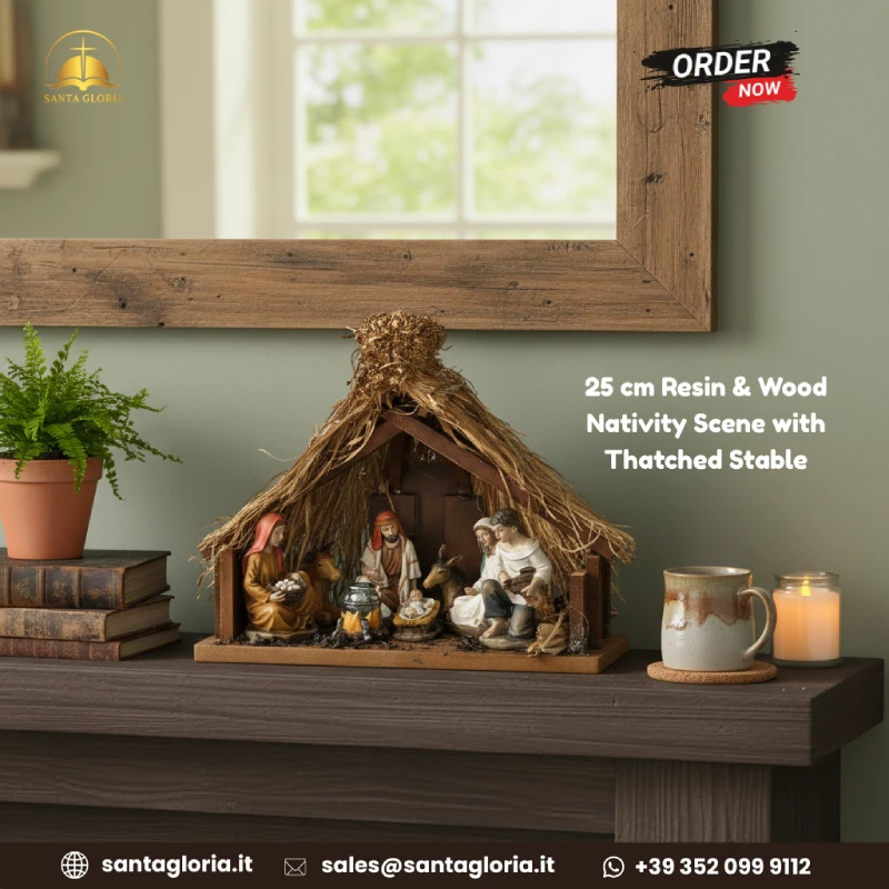 Complete indoor nativity stable and figurine collection