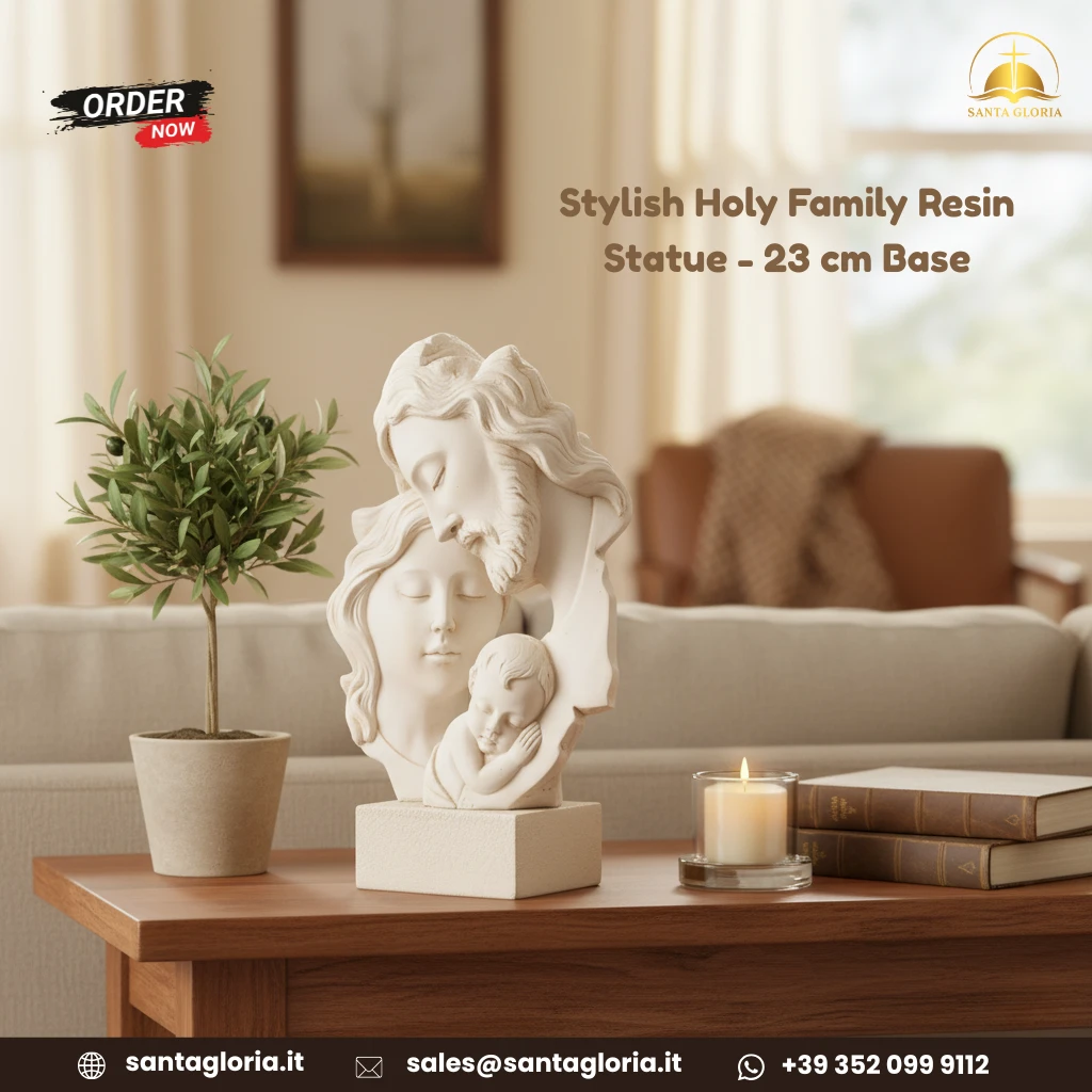 Elegant 23 cm Resin Holy Family Group Figurine