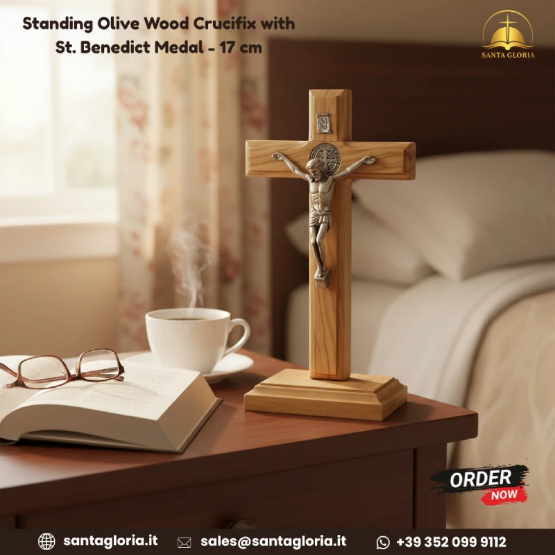 Olive Wood St. Benedict Crucifix