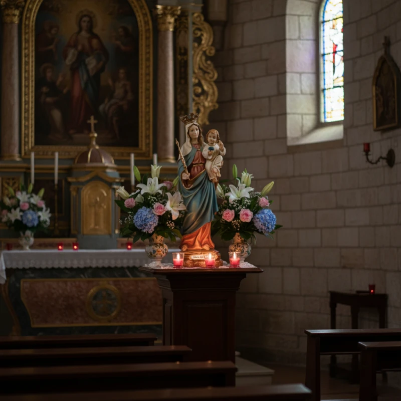 Our Lady Mary Help of Christians (Auxilium Christianorum) Statue