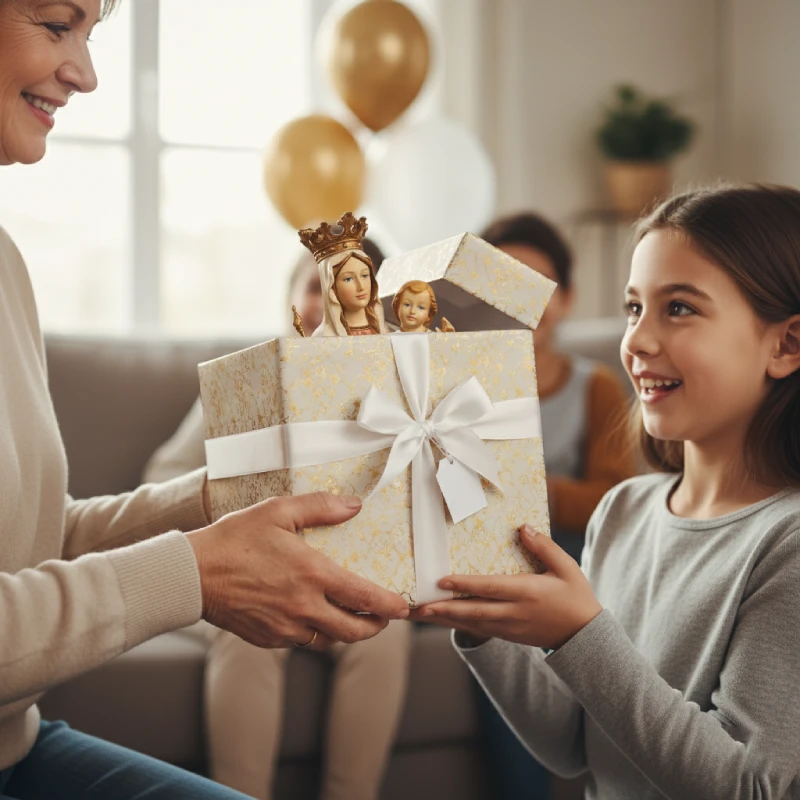Small Resin Marian Statue for Home Altar