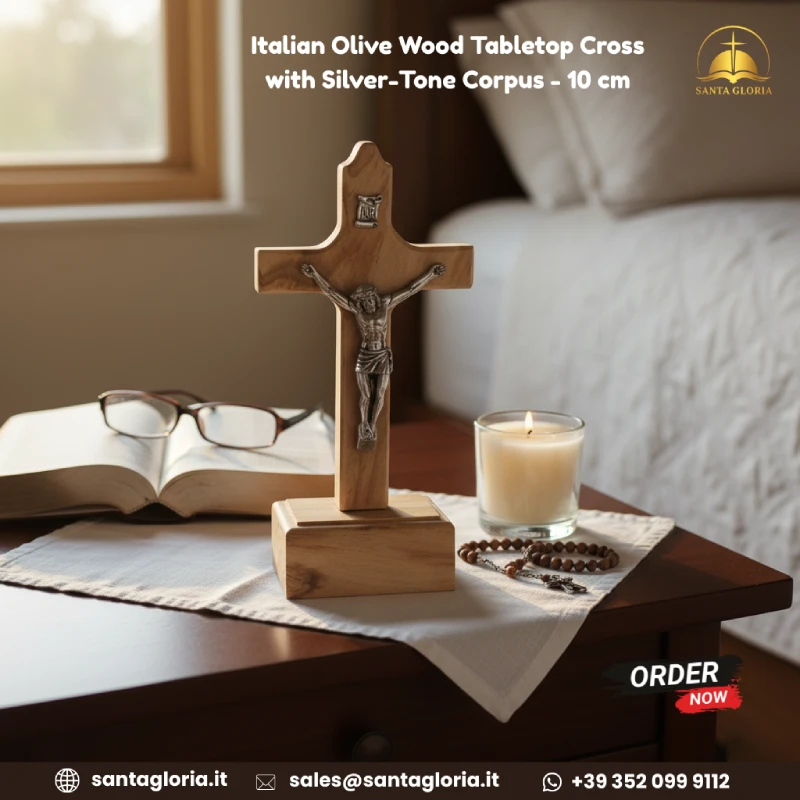 Small wooden cross for desk altar