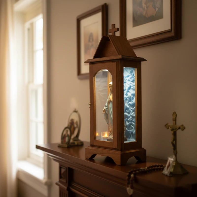 Wooden Reliquary with Cross 30 cm