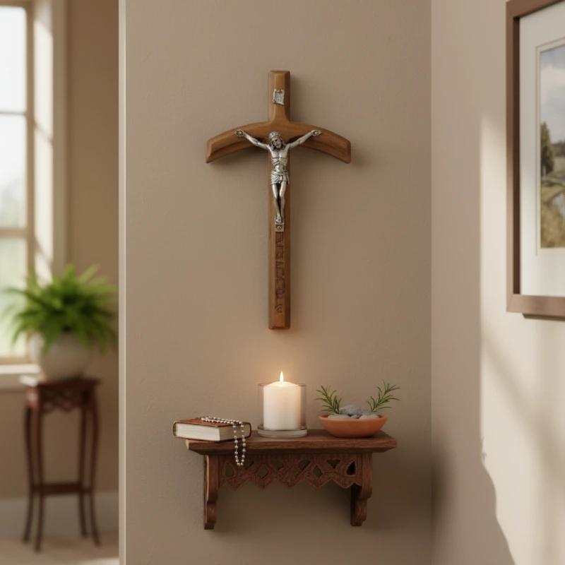 croce legno ulivo 18 cm