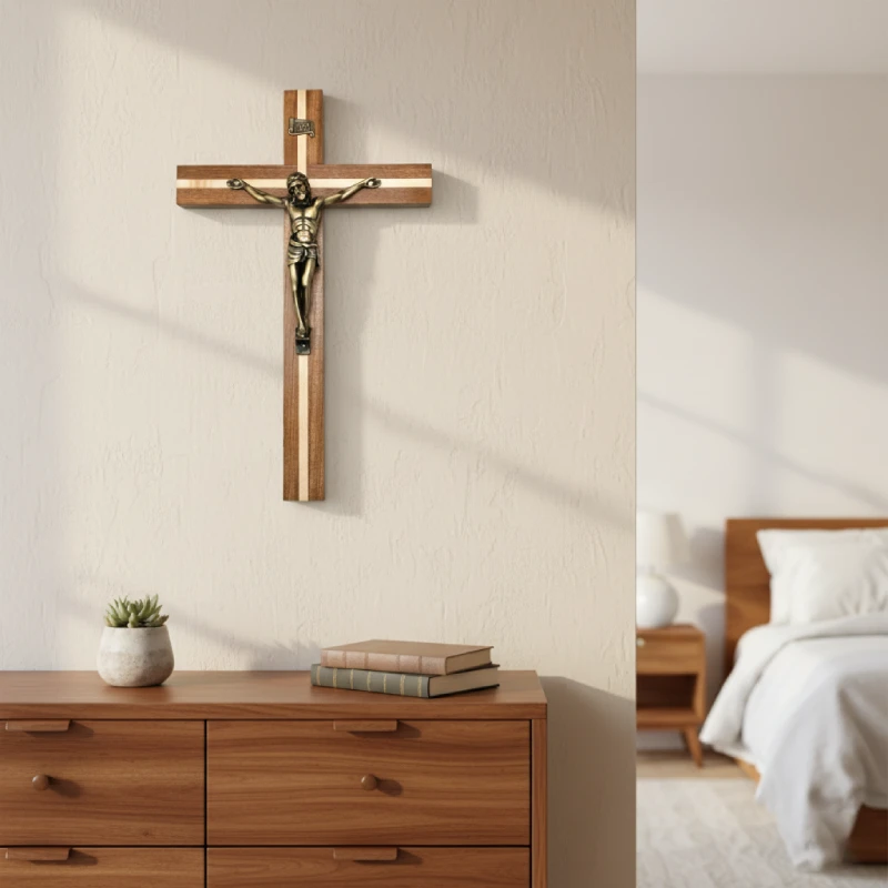 wooden crucifix 27 cm