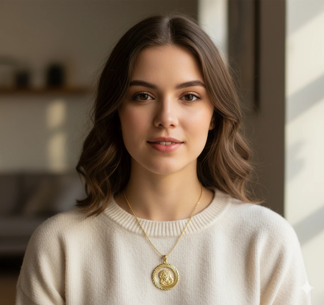 Christian medallion necklace