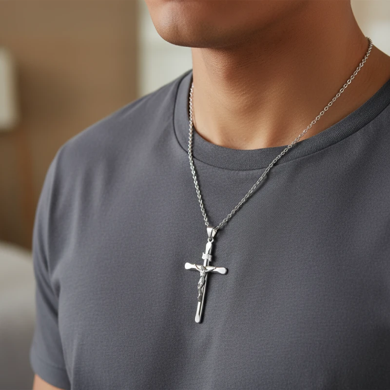 Silver Crucifix with Chain