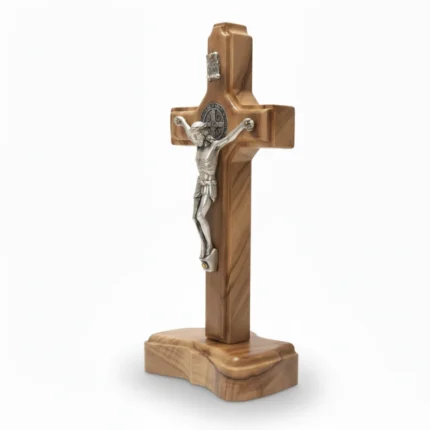 5.1 Inch St. Benedict Standing Cross in Olive Wood