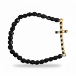 5mm Black Glass Bead Bracelet