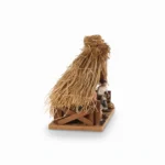Detailed 10-Inch Nativity Creche with Resin Figures and Wood Stable