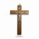 Italian Olive Wood Crucifix with Metal Corpus