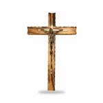 Lacquered Wood Crucifix with Scorched Finish