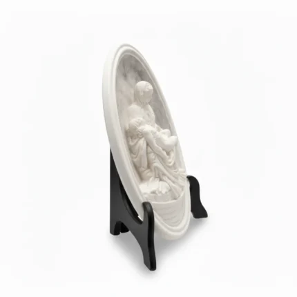 Pietà Religious Wall Plaque - 26 cm Oval Sculpture (1)