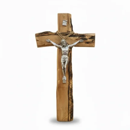 Rustic Olive Wood Wall Crucifix 45 cm