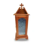 Rustic Wooden Reliquary Shrine with Cross