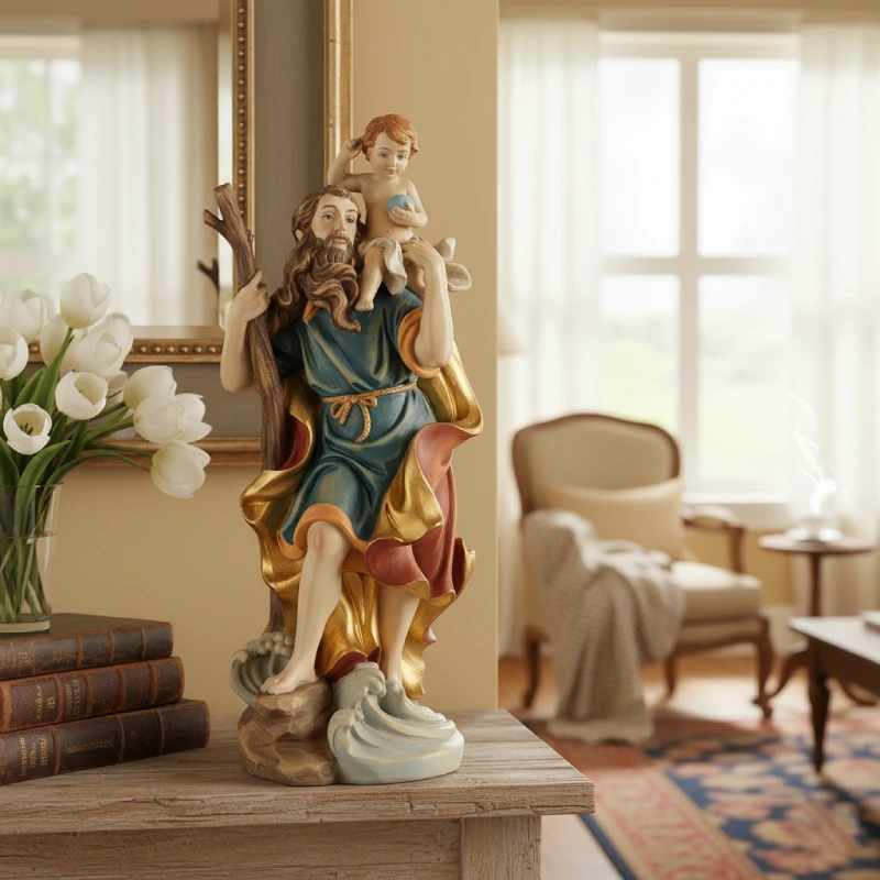 Saint Christopher Statue, 20.4 CM Resin