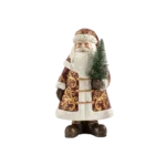 Santa with Tree Christmas Decor 23.4 cm Resin