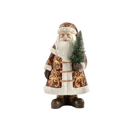 Santa with Tree Christmas Decor 23.4 cm Resin
