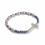 Sideways Crystal Cross Bracelet