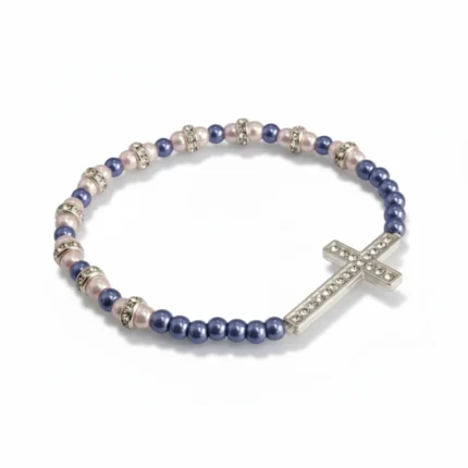 Sideways Crystal Cross Bracelet