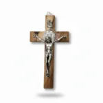 Small Olive Wood Crucifix with Medal
