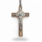 St Benedict Wooden Crucifix Necklace