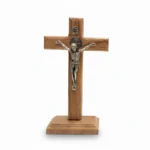 Standing Olive Wood Crucifix with St