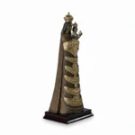 Statue of Madonna di Loreto with Gold Accents on Wood Base