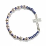 Two-Tone Pink and Blue Pearl Bracelet with Crystal Accents