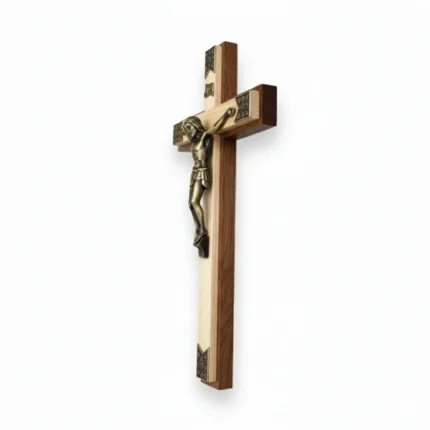 Two-Tone Wood Crucifix