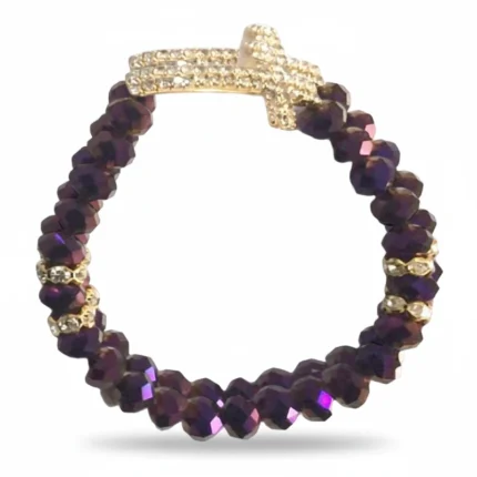 Violet 8mm Glass Bead Bracelet