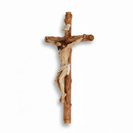 Wood Look Resin Crucifix