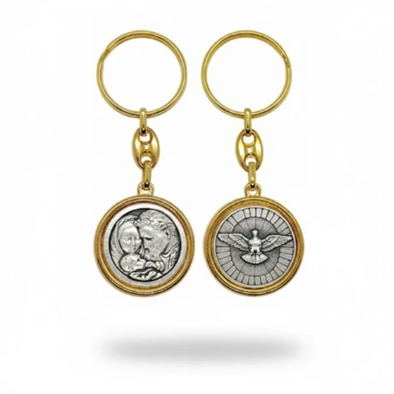 Bicolor Double Sided Medal Keychain