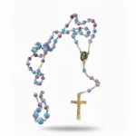 Blue and Pink Glass Rosary