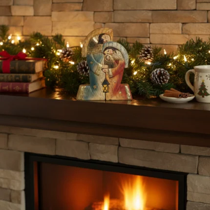 Christmas nativity, carved wood art