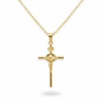 Crucifix Pendant Necklace with INRI Detail Gold and Silver Tone
