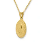 Fatima Apparition Pendant Necklace _ Gold-Plated Devotional Jewelry