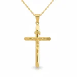 Gold Crucifix Pendant Necklace for Men & Women