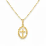 Gold Plated Jesus on Cross Cutting Necklace