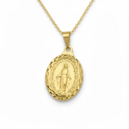 Gold Plated Miraculous Medal Necklace