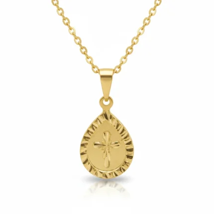 Gold Plated Necklace with Cutting Detail