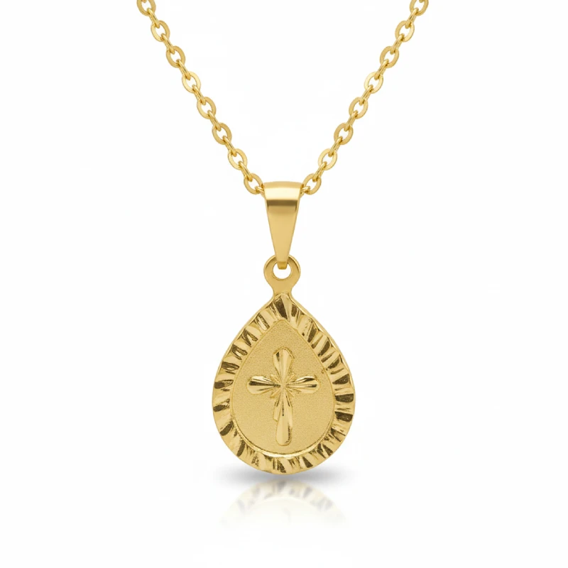 Gold Plated Necklace with Cutting Detail Gold Plated Necklace with Cutting Detail