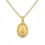 Gold Plated Our Lady of Fatima Cutting Necklace