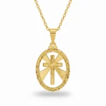 Gold Plated Radiant Cross Necklace