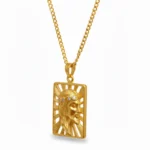 Gold-Tone Sunburst Jesus Pendant