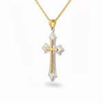 Gold and Silver Cross Pendant