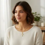 Gold tone devotional necklace