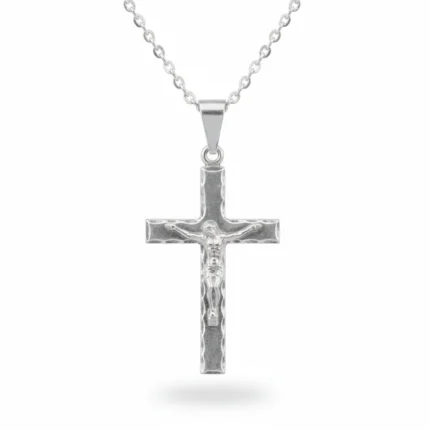 Hammered Finish INRI Crucifix Pendant Necklace Price