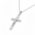 Hammered cross necklace