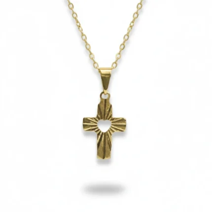Heart Cutout Cross Pendant Necklace
